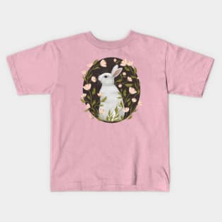 White Rabbit Floral Kids T-Shirt